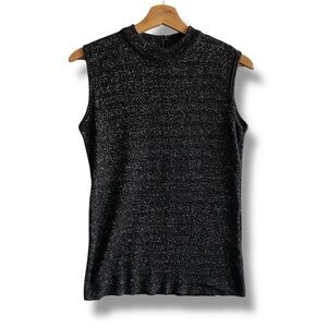 Vintage 1970's Patrician Metallic Mock Neck Sweater Vest